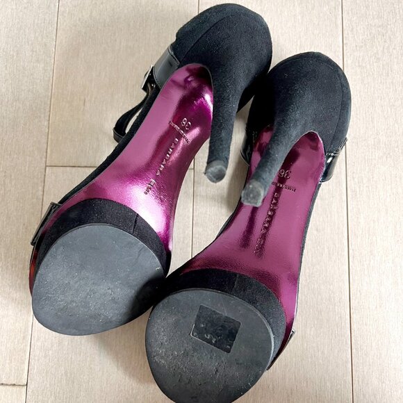 Barbara Bui Black Pumps w/ Purple Iridescent Soles - Picture 4 of 6